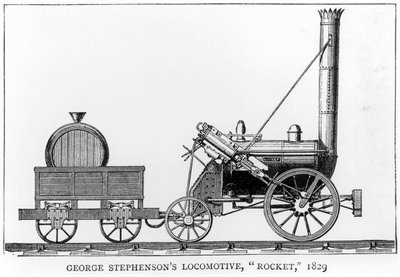 George Stephensons Lokomotive, Rocket, 1829 von English School