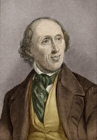 Hans Christian Andersen (1805-75) (spätere Kolorierung) von English School