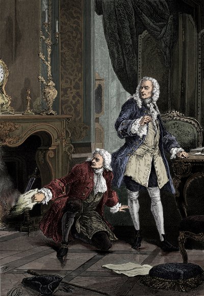 Hénault und Voltaire von English School