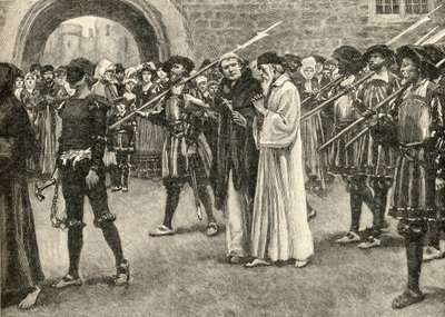 John Frith (1503-33) auf dem Weg zu seinem Martyrium von English School