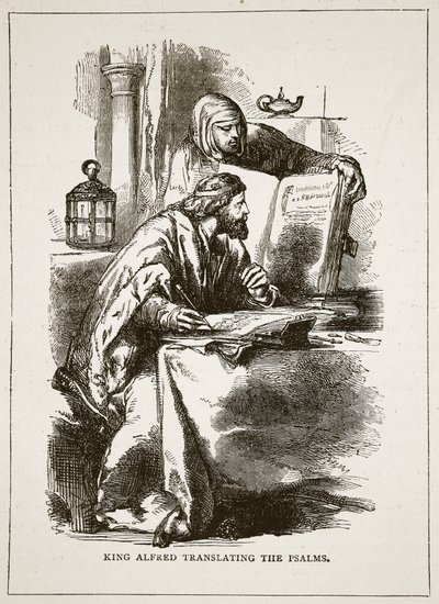 König Alfred übersetzt die Psalmen von English School