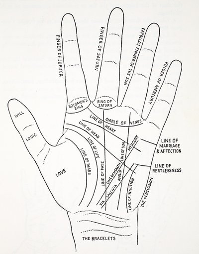 Linien der Hand von English School