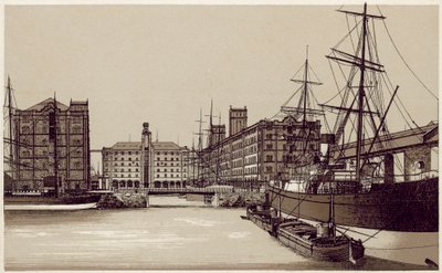 Liverpool: Waterloo Dock und Getreidespeicher von English School