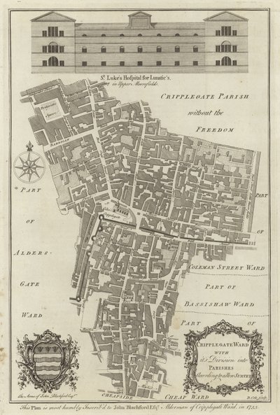 Karte des Cripplegate Ward, London von English School