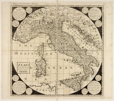 Karte von Italien, ca. 1730 von English School
