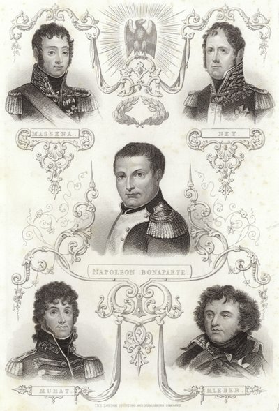 Massena, Ney, Napoleon Bonaparte, Murat und Kleber von English School