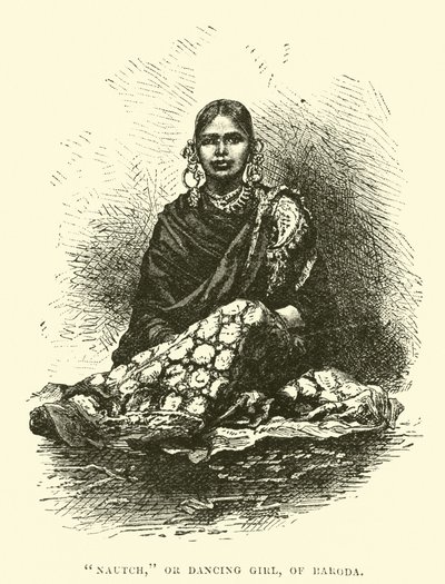 Nautch, oder Tänzerin von Baroda von English School