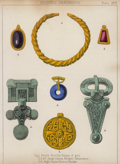 Persönliche Ornamente (Farblithografie) von English School