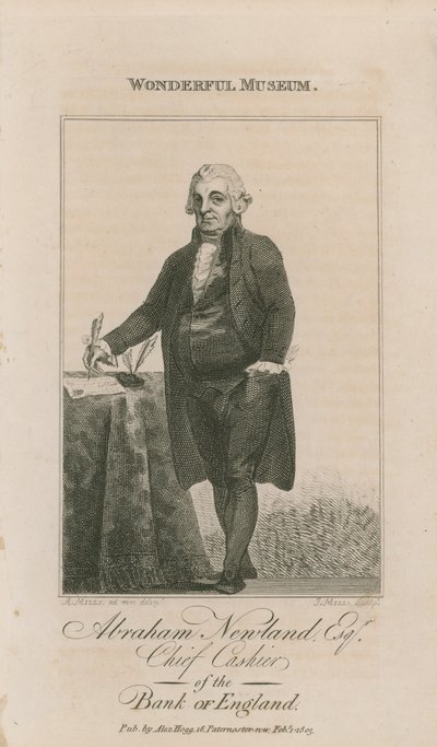 Porträt von Abraham Newland von English School