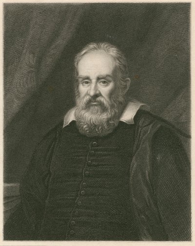 Porträt von Galileo Galilei von English School