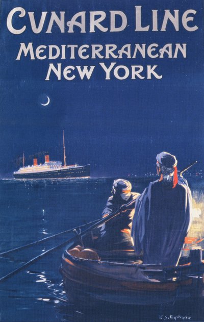 Plakat für die Cunard Line von English School