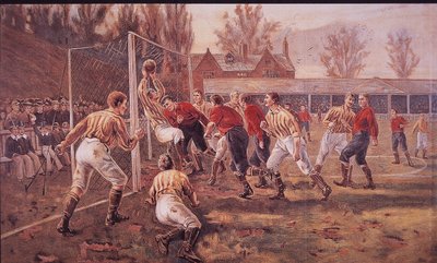 Schüler einer öffentlichen Schule spielen Fußball von English School