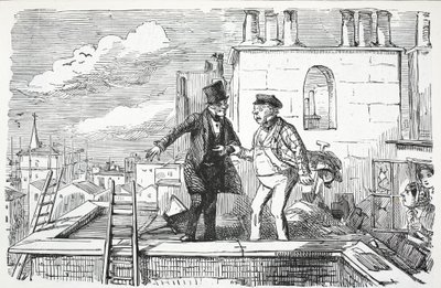 Dächer, Illustration aus Punch von English School
