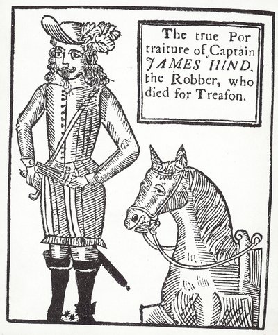 Royalistischer Straßenräuber James Hind (Stich) von English School