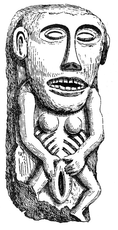 Sheela-na-Gig, aus Ballinahend Castle, Tipperary, Irland von English School