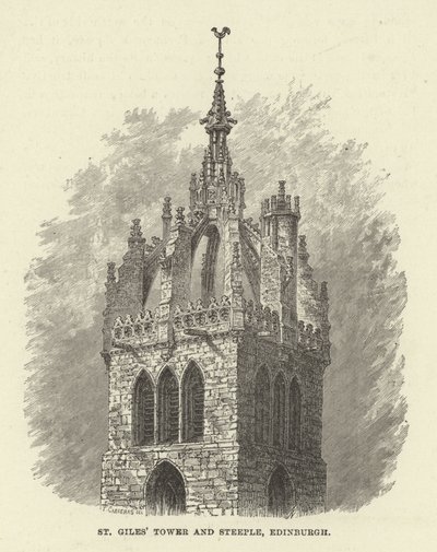 St. Giles Turm und Kirchturm, Edinburgh von English School