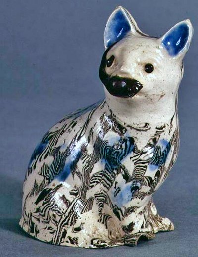 Staffordshire Solid Agate Katze, ca. 1745 von English School