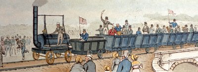 Stockton-Darlington Eisenbahn. ca. 1830 (Gravur) von English School