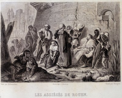 Die Belagerten von Rouen (Gravur) von English School