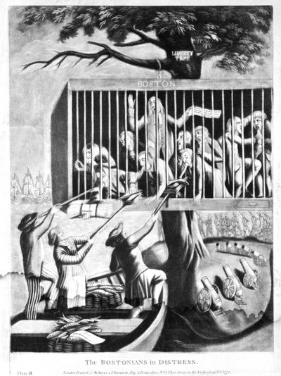 Die Bostoner in Not, 1774 von English School
