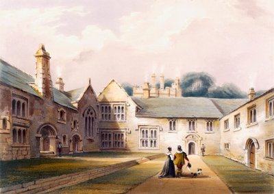 Der Innenhof, Cotehele House, ca. 1830-40 von English School