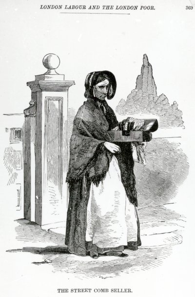 Der Straßenkammverkäufer, ca. 1840 von English School