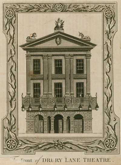 Die Front des Drury Lane Theatre, London von English School