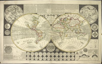 Zwei-Hemisphären-Weltkarte von English School