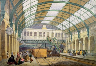 Ansicht der U-Bahn-Station Kings Cross, ca. 1865 von English School