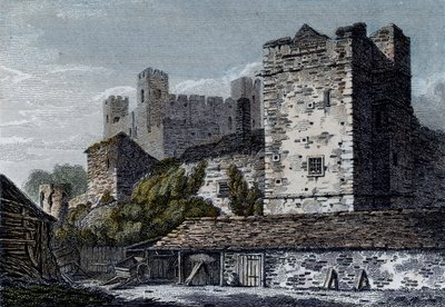 Ansicht von Rochester Castle, Kent, um 1830 von English School