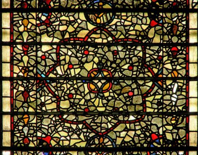 Fenster Fünf-Schwestern, Darstellung von Grisaille von English School