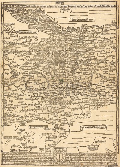 Straßenkarte von Mitteleuropa von Erhard Etzlaub