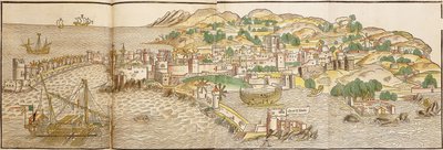 Panoramablick auf Rhodos, 1486 von Erhard Reuwich