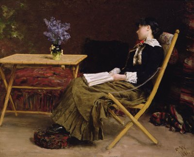 Frau beim Lesen von Erik Theodor Werenskiold