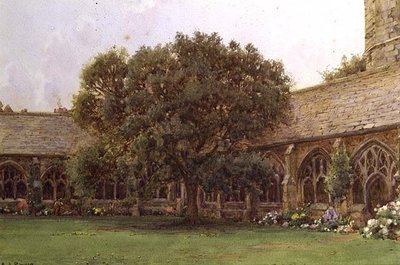 Der Kreuzgang, New College, Oxford von Ernest Arthur Rowe