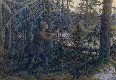 Auerhahnjagd, 1937 von Ernest Ernestovich Lissner