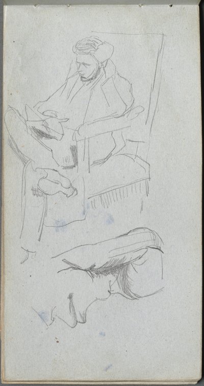 Skizzenbuch, Seite 24: Sitzende männliche Figur von Jean Louis Ernest Meissonier