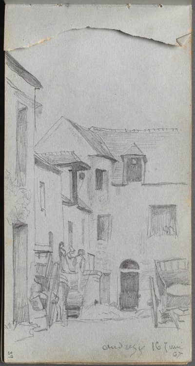 Skizzenbuch, Seite 39: Straßenszene von Jean Louis Ernest Meissonier