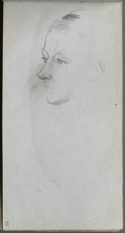 Skizzenbuch, Seite 45: Gesicht einer Frau, 34 Ansicht von Jean Louis Ernest Meissonier