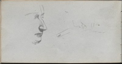 Skizzenbuch, Seite 80: Studie von Gesichtern von Ernest Meissonier