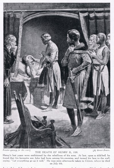 Der Tod von Heinrich II., 1189 n. Chr., 1920er Jahre von Ernest Prater