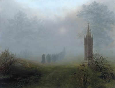 Prozession im Nebel, 1828 von Ernst Ferdinand Oehme