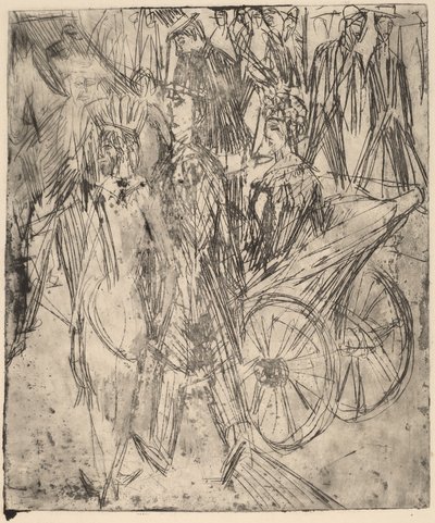 Paar vor einer Kutsche von Ernst Ludwig Kirchner