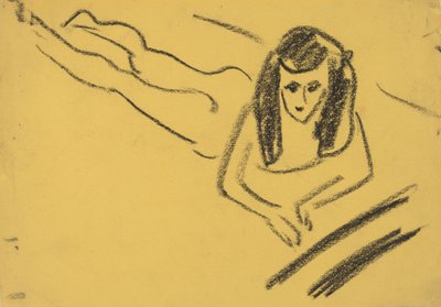 Fränzi liegend, 1910 von Ernst Ludwig Kirchner