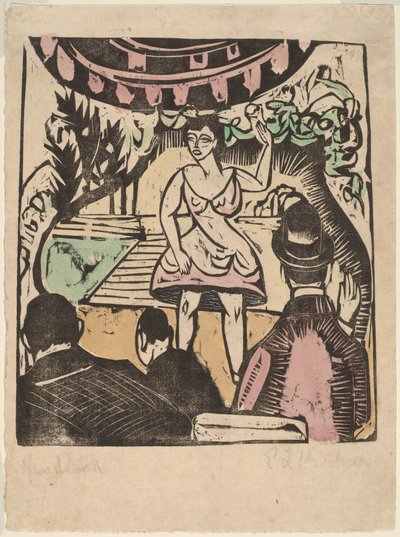 Kleine Varieté-Nummer mit Sänger von Ernst Ludwig Kirchner