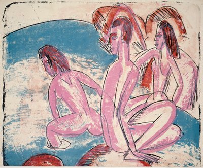 Drei Badende bei Steinen, 1913 von Ernst Ludwig Kirchner