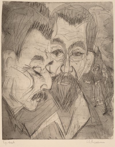 Zwei Bauernköpfe, 1920 von Ernst Ludwig Kirchner