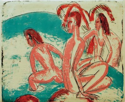 Badende an Steinen von Ernst Ludwig Kirchner