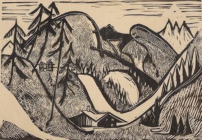 Berglandschaft bei Glarus von Ernst Ludwig Kirchner