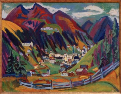 Blick auf Davos von Ernst Ludwig Kirchner